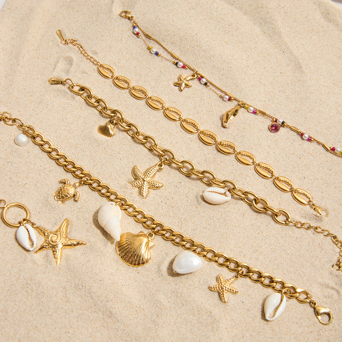 Titanium steel shell holiday wind bracelet