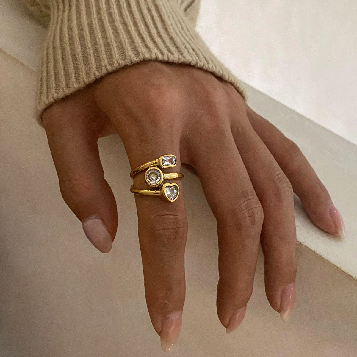 Stainless steel multi-layer ring
