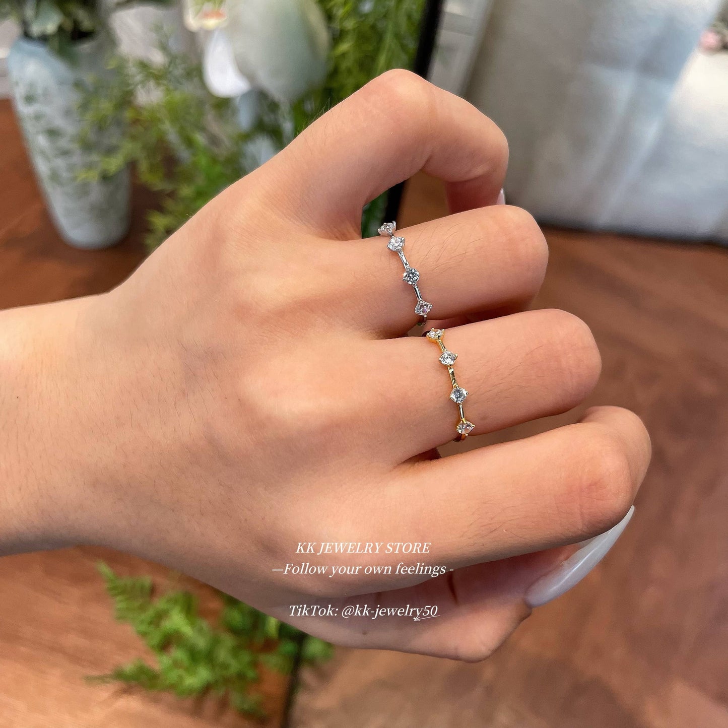 S925 silver-plated minimalist wind band ring