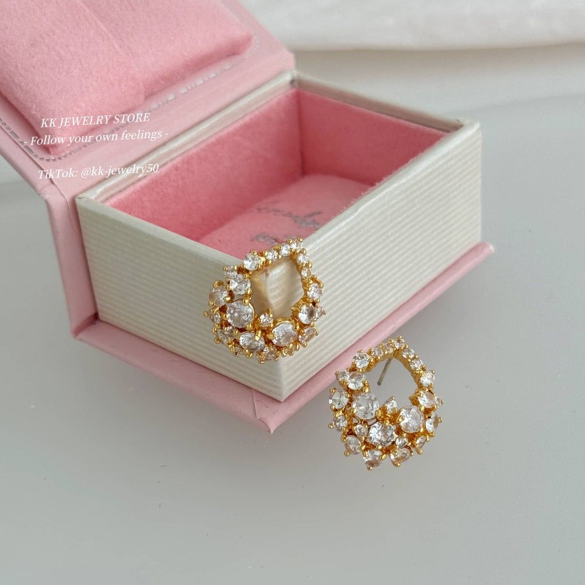 925 Silver Needle Water Drop Gem Earrings