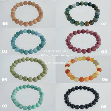 Natural stone colored beaded bracelet.