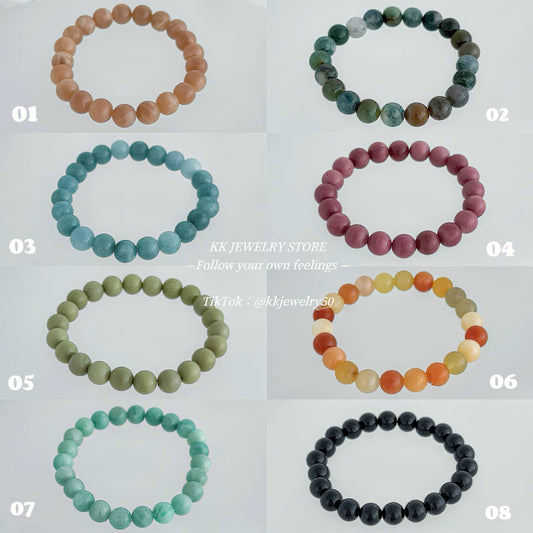Natural stone colored beaded bracelet.