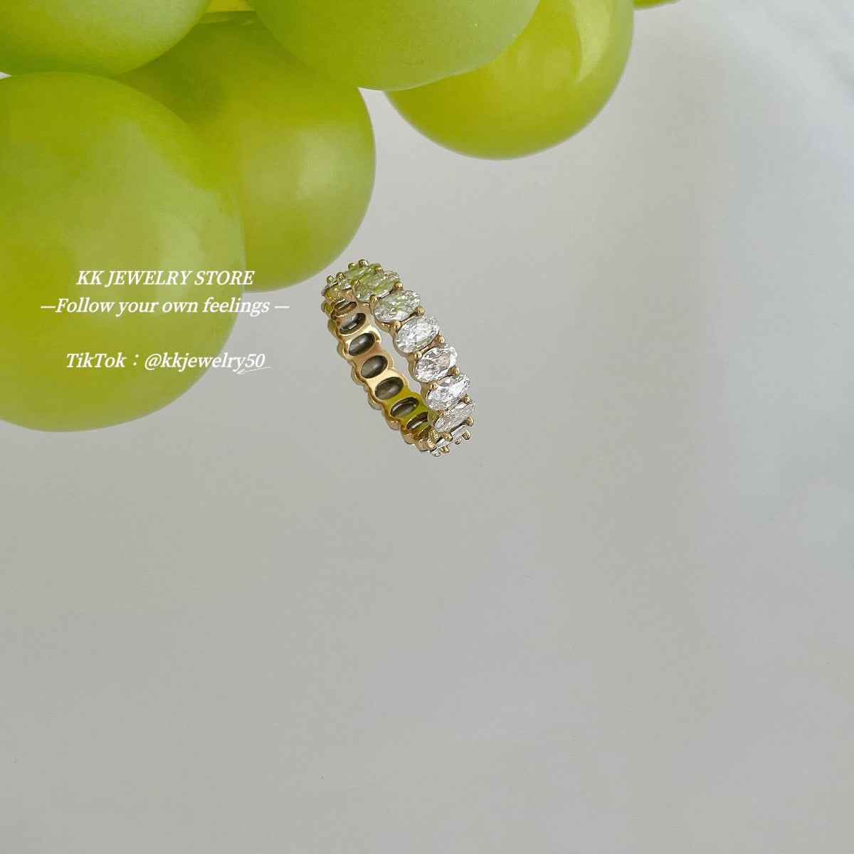 Oval full diamond ring