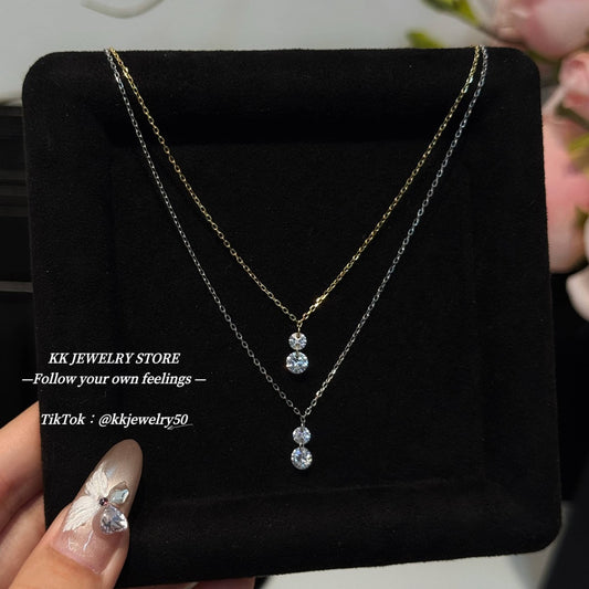 S925 Sterling Silver Oval Water Drop Pendant Necklace