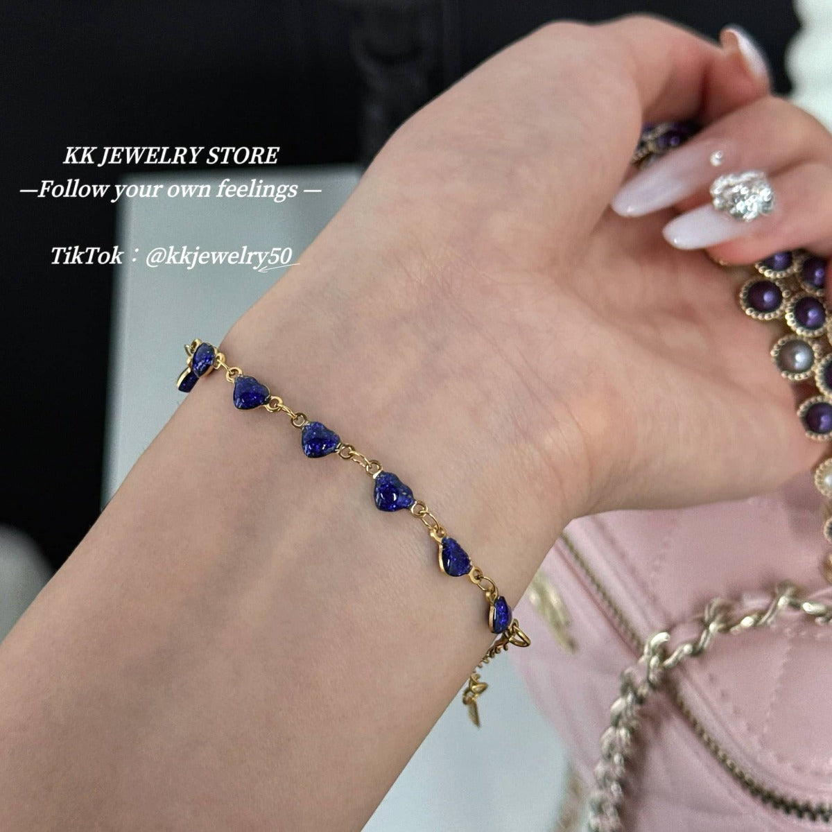 Love blue chain bracelet