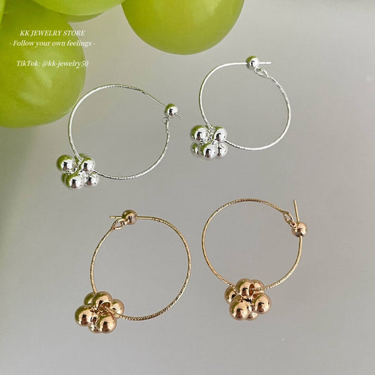 Gold and silver ball earrings earrings