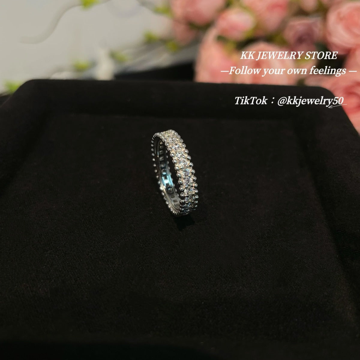 S925 Silver Gypsy Single Row Diamond Ring