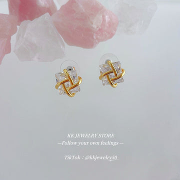 Brass gemstone earrings