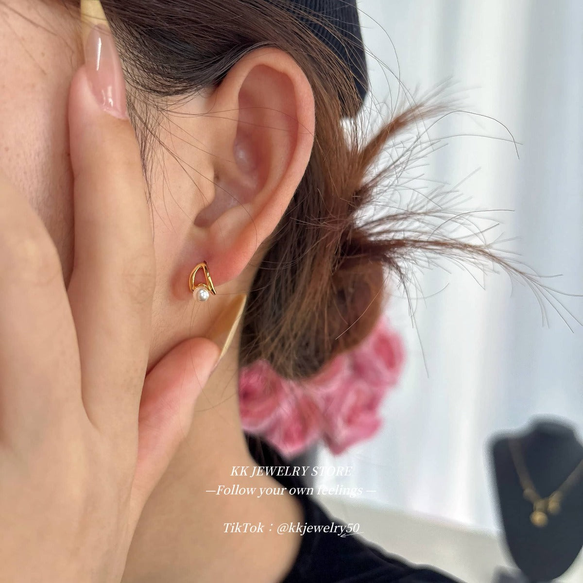 925 sterling silver pearl stud earrings