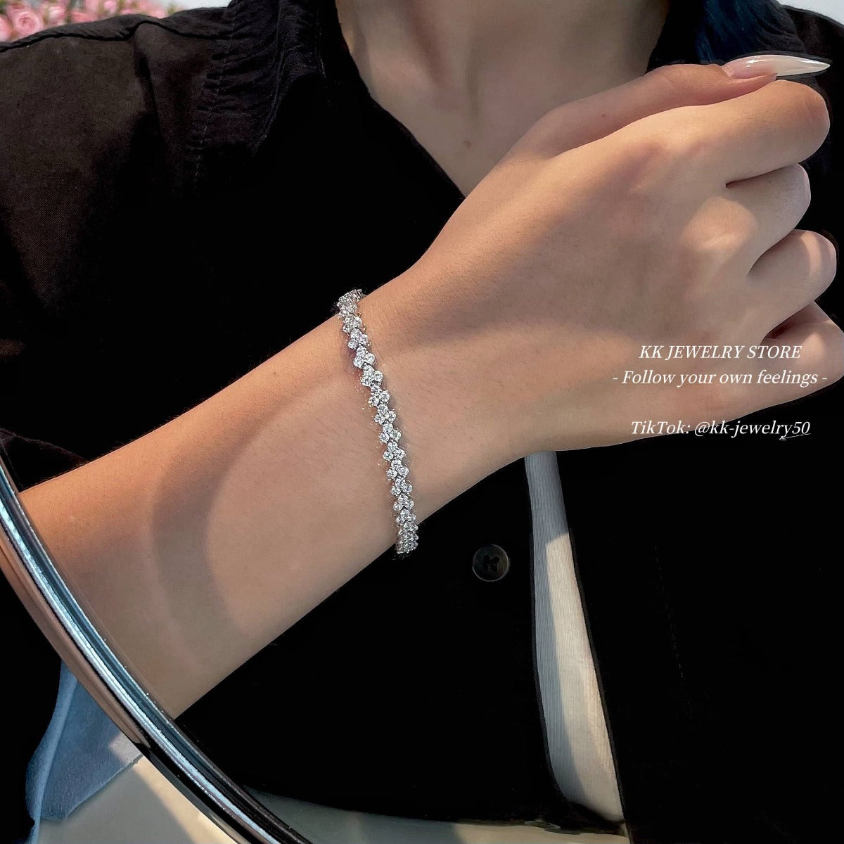 S925 Silver Full Diamond Bracelet