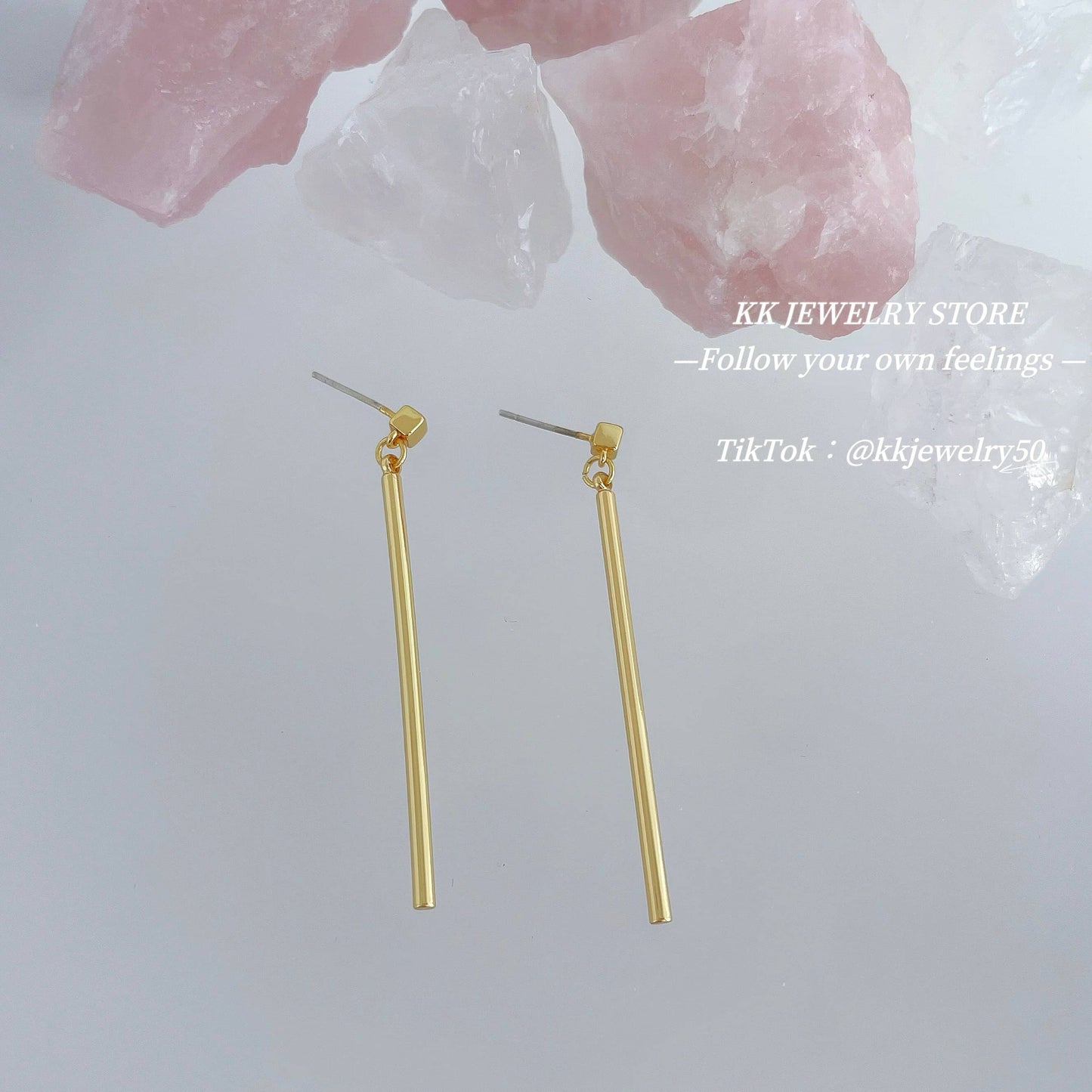 Minimalist one-character stud earrings S925 silver needle