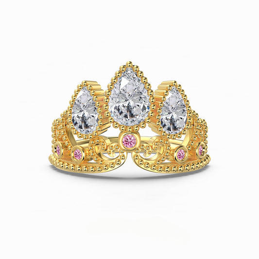 S925 Sterling Silver Crown Luxury Wedding Ring