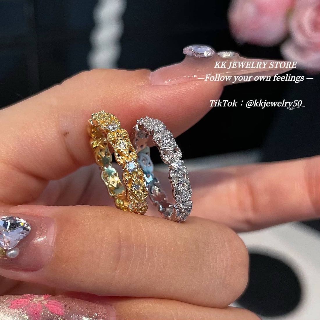 Fingertip Genie~ S925 Sterling Silver Hollow Lace Ring