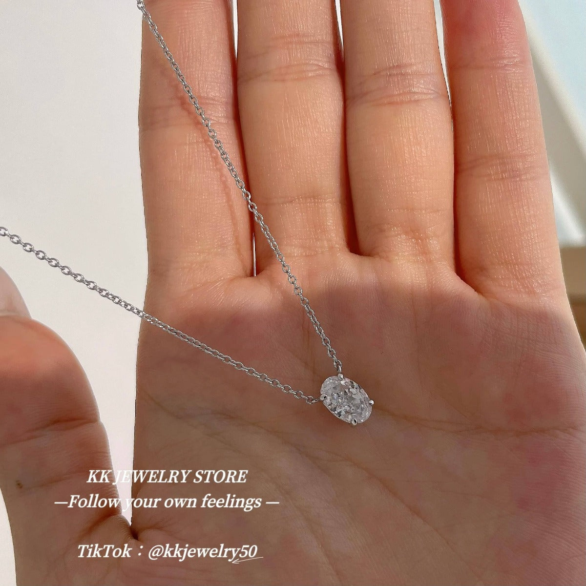 S925 sterling silver ice flower cut sugar cube necklace