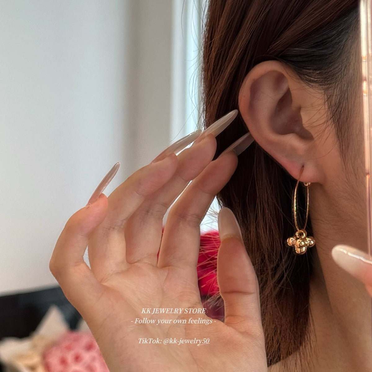 Gold and silver ball earrings earrings