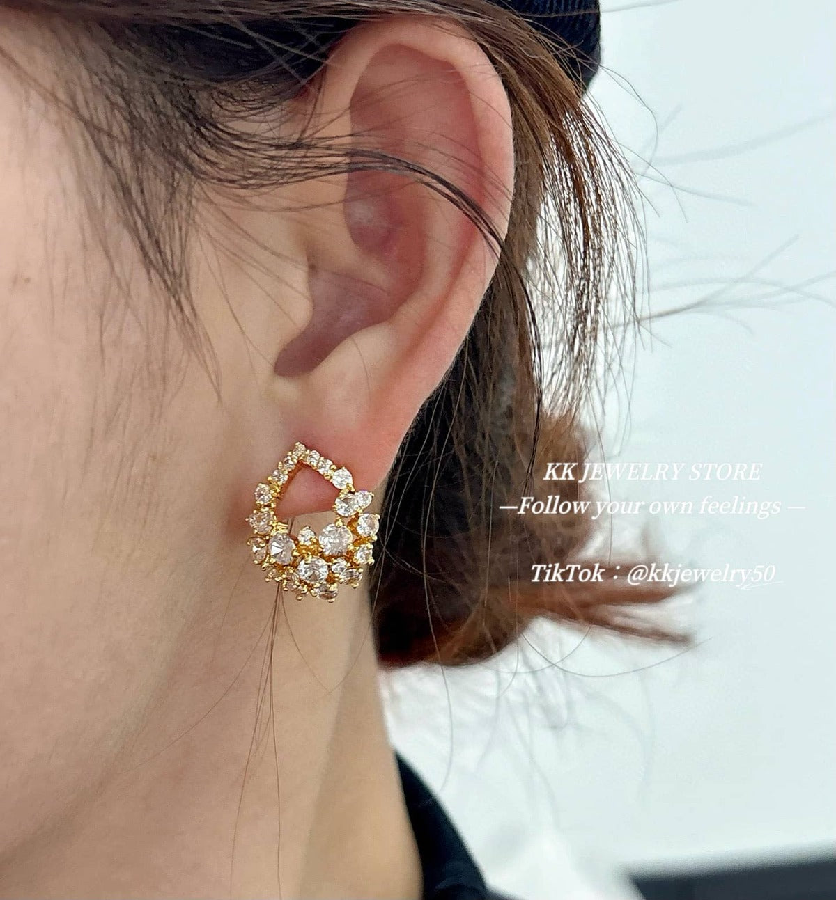 925 Silver Needle Water Drop Gem Earrings