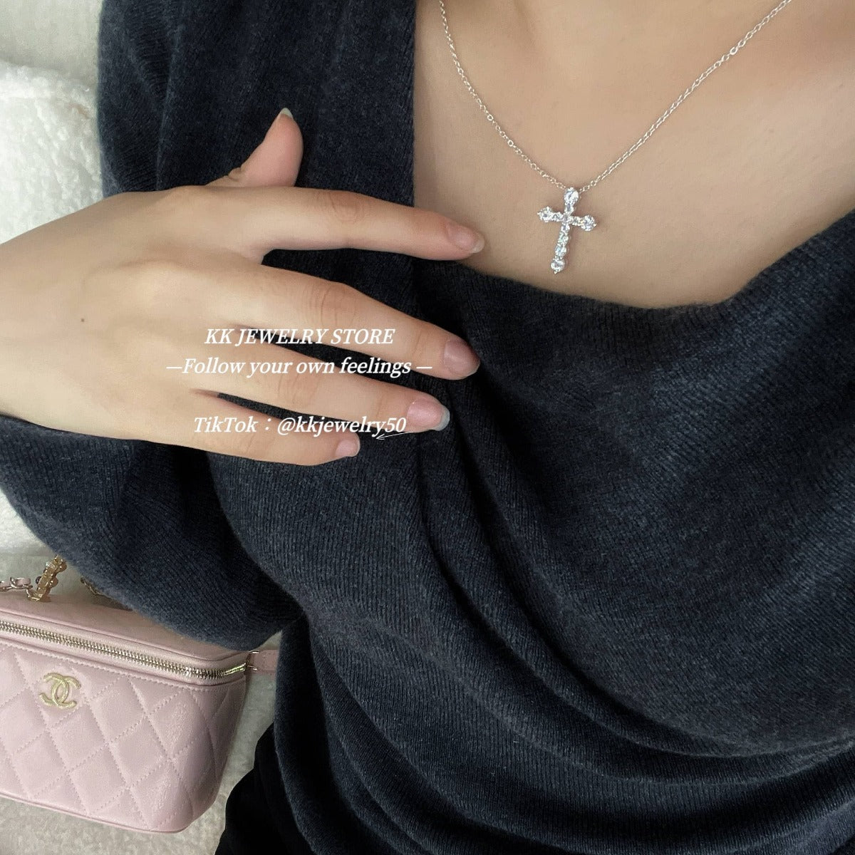 S925 Sterling Silver Love Cross Necklace