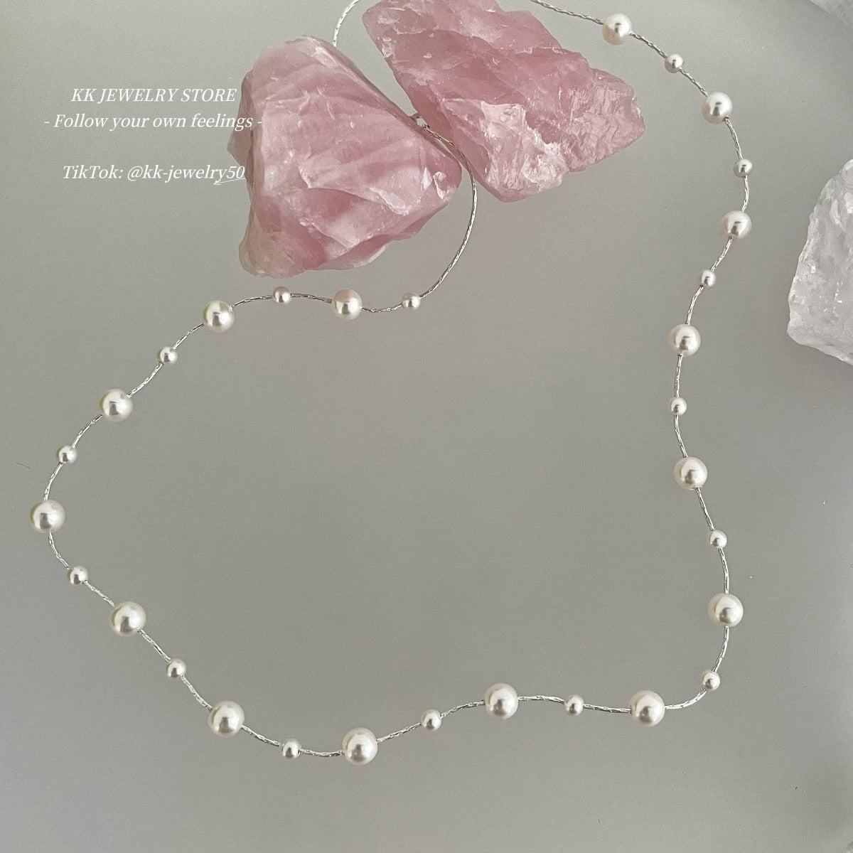 S925 Sterling Silver Gypsy White Pearl Necklace