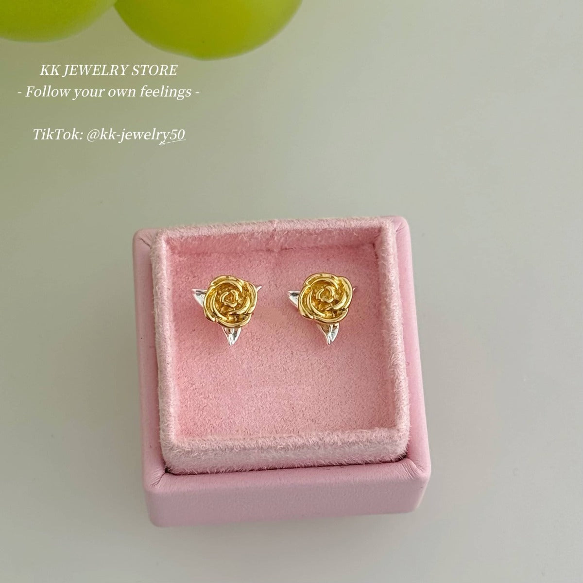 S925 silver needle small rose stud earrings