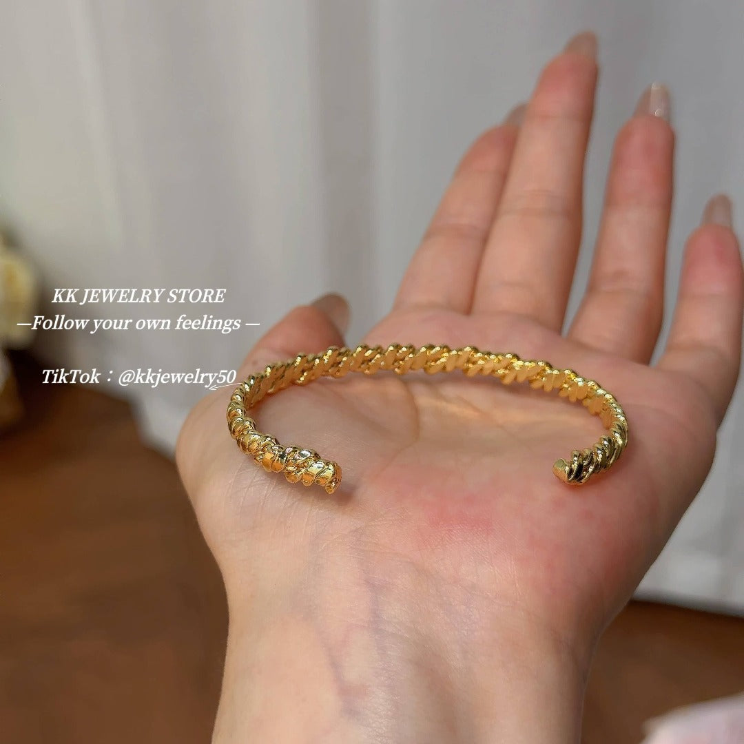 Braided Chain Gold Plated Bracelet