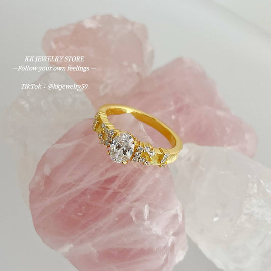 Fingertip Genie~ S925 Silver-plated 5 * 7 Medieval Ring