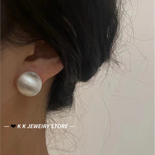 925 Silver Solid Sterling Silver Brushed Ball Stud Earrings