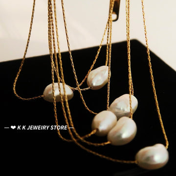 Irregular Natural Freshwater Baroque Pearl Necklace