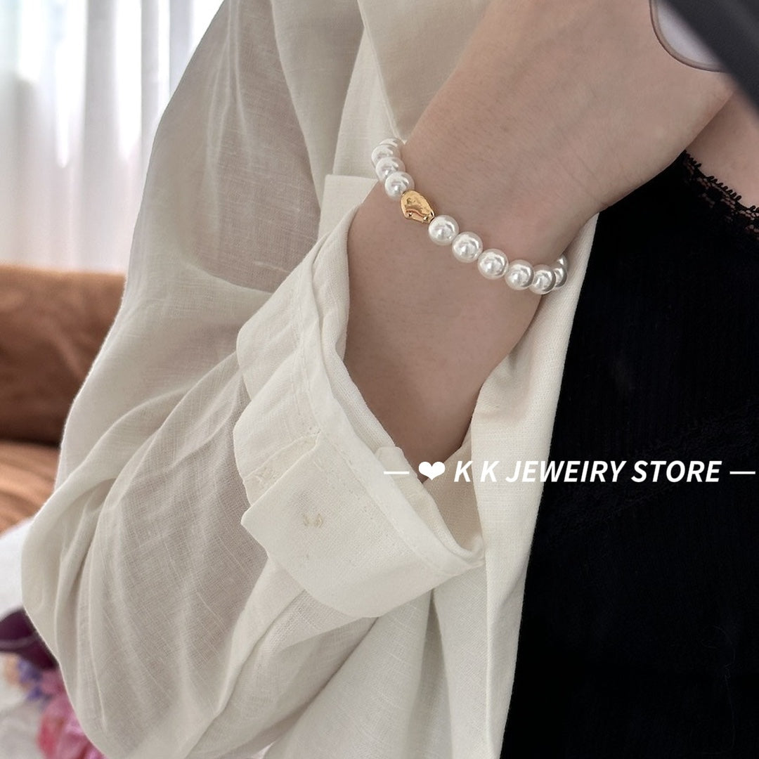 Cold Light Artificial Pearl Elastic Rope Bracelet