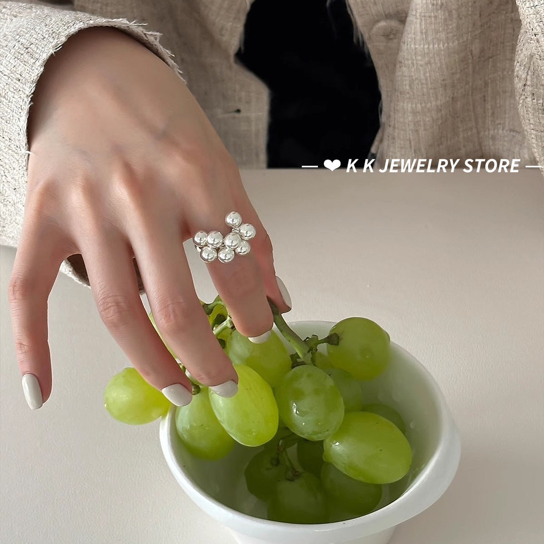 925 Silver Grape Bunch Ring