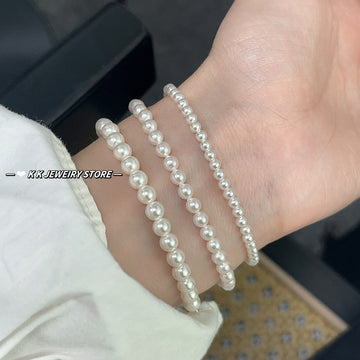 925 Silver Millet Bead Pearl Bracelet