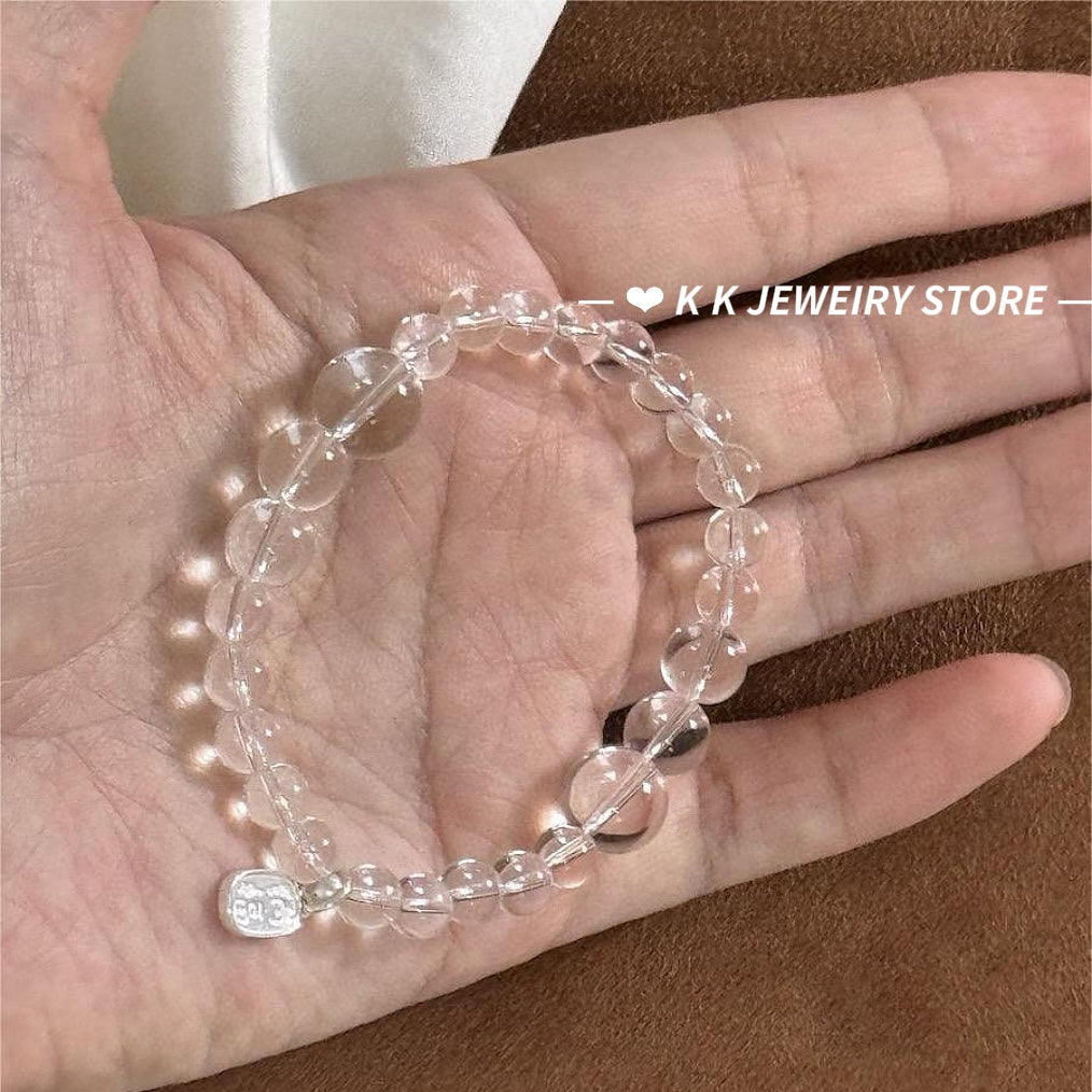 Chinese natural white crystal beckoning bracelet