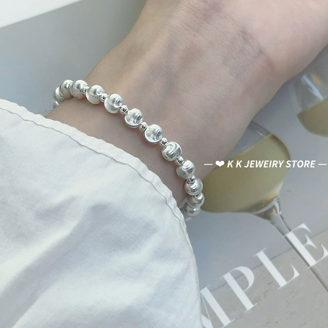 925 silver cat's eye brushed bracelet