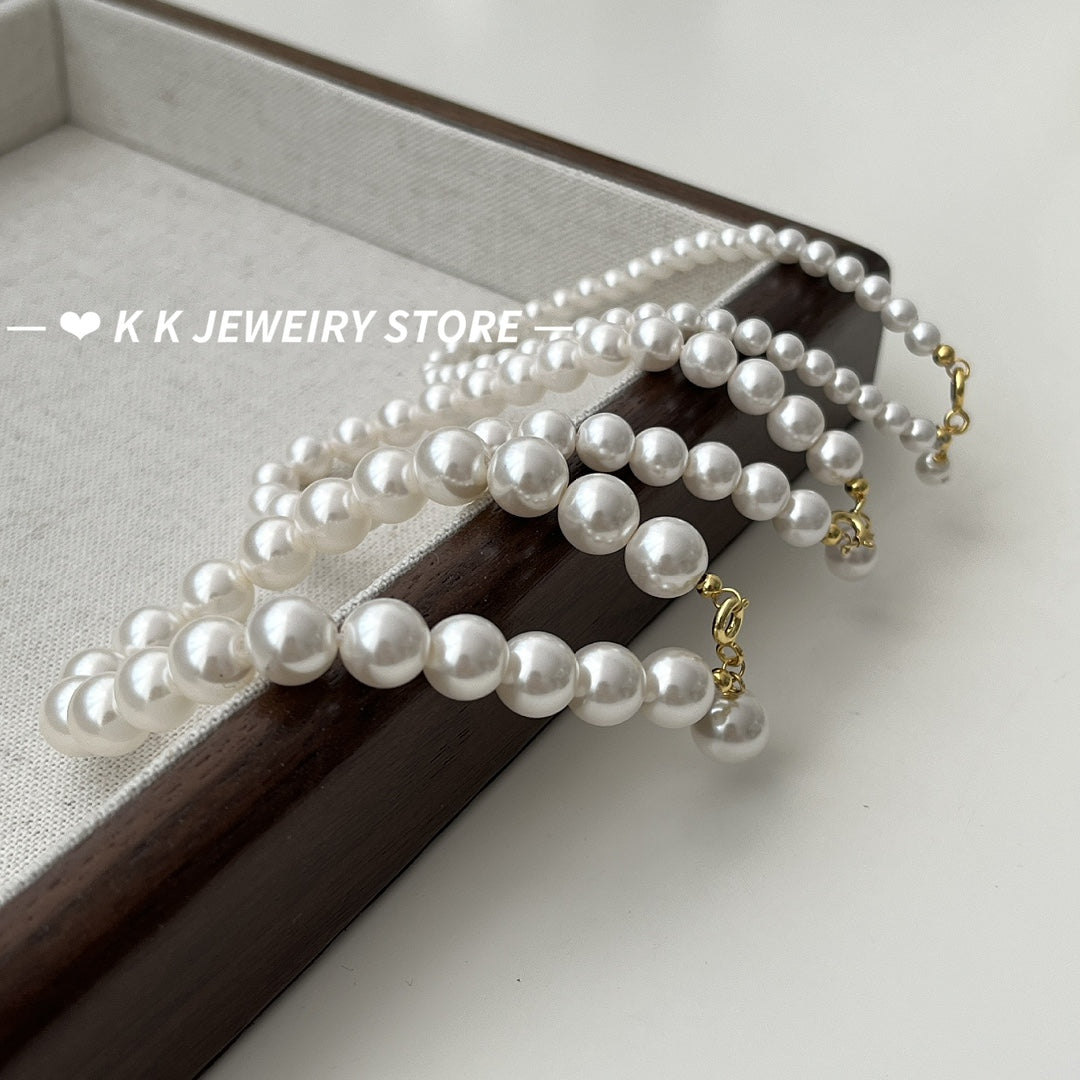 925 silver faux pearl simple bracelet