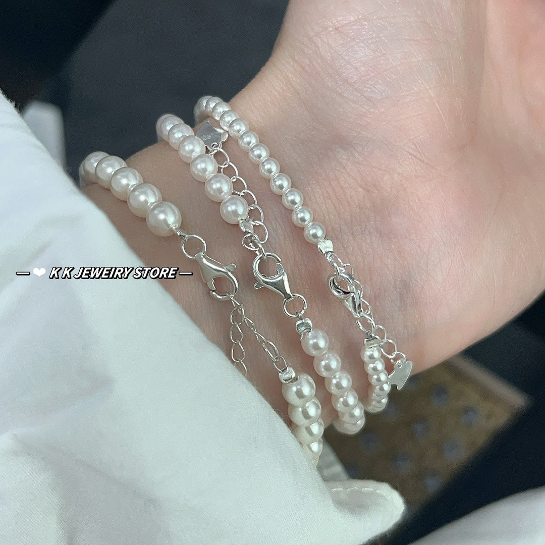 925 Silver Millet Beads Pearl Bracelet