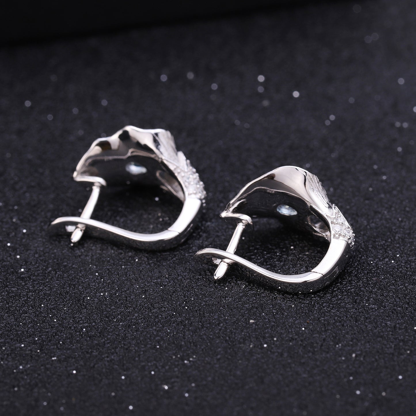 Designer! 925 Silver Italian Craft Jewelry Natural Colored Stone Stud Earrings