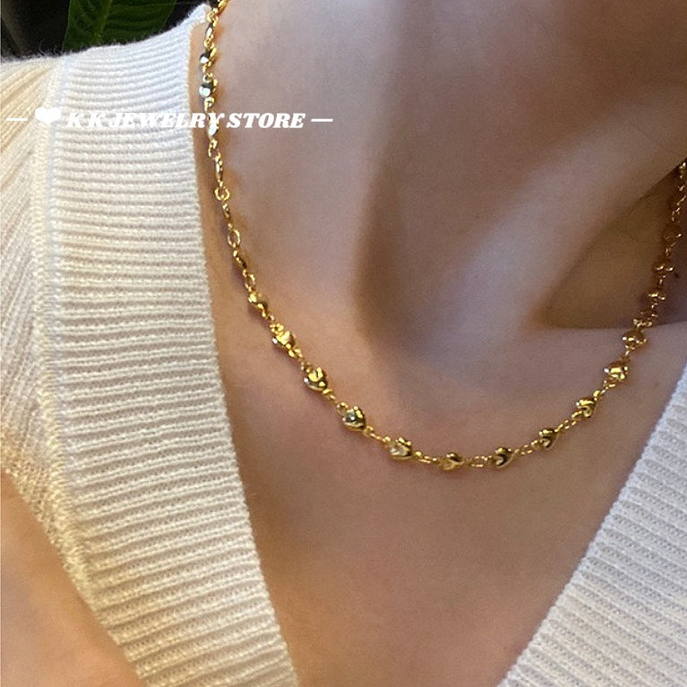 Crown sweater chain love collarbone necklace