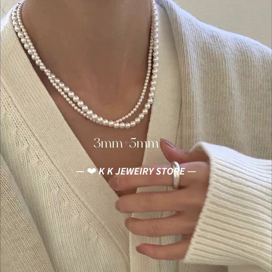 Super textured!! Faux pearl necklace~