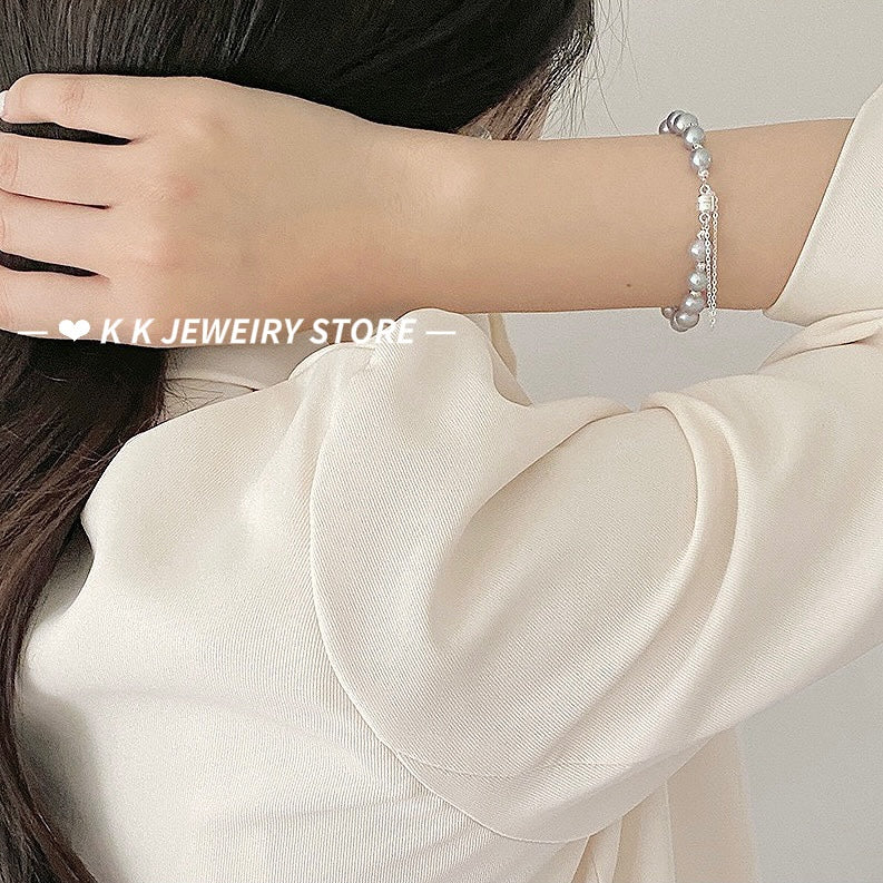 925 silver freshwater pearl magnetic clasp bracelet