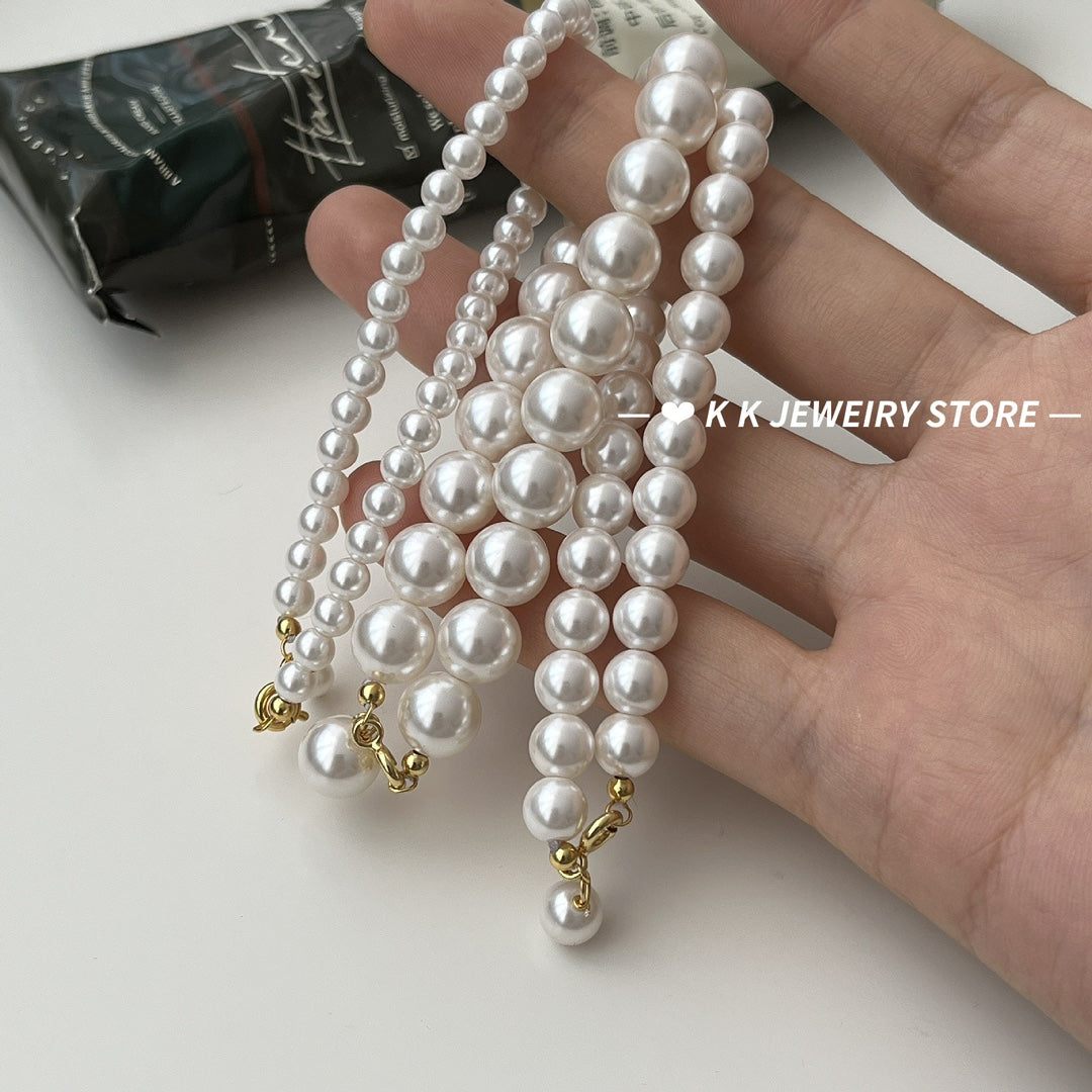 925 silver faux pearl simple bracelet