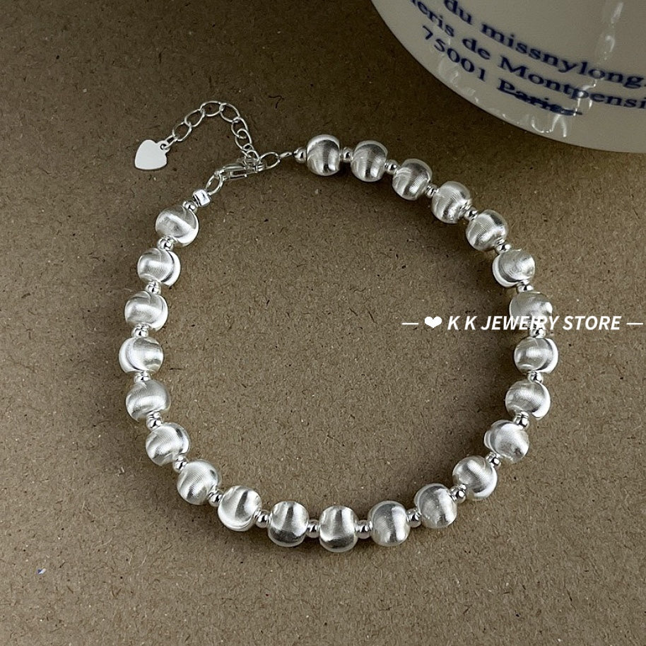 925 silver cat's eye brushed bracelet