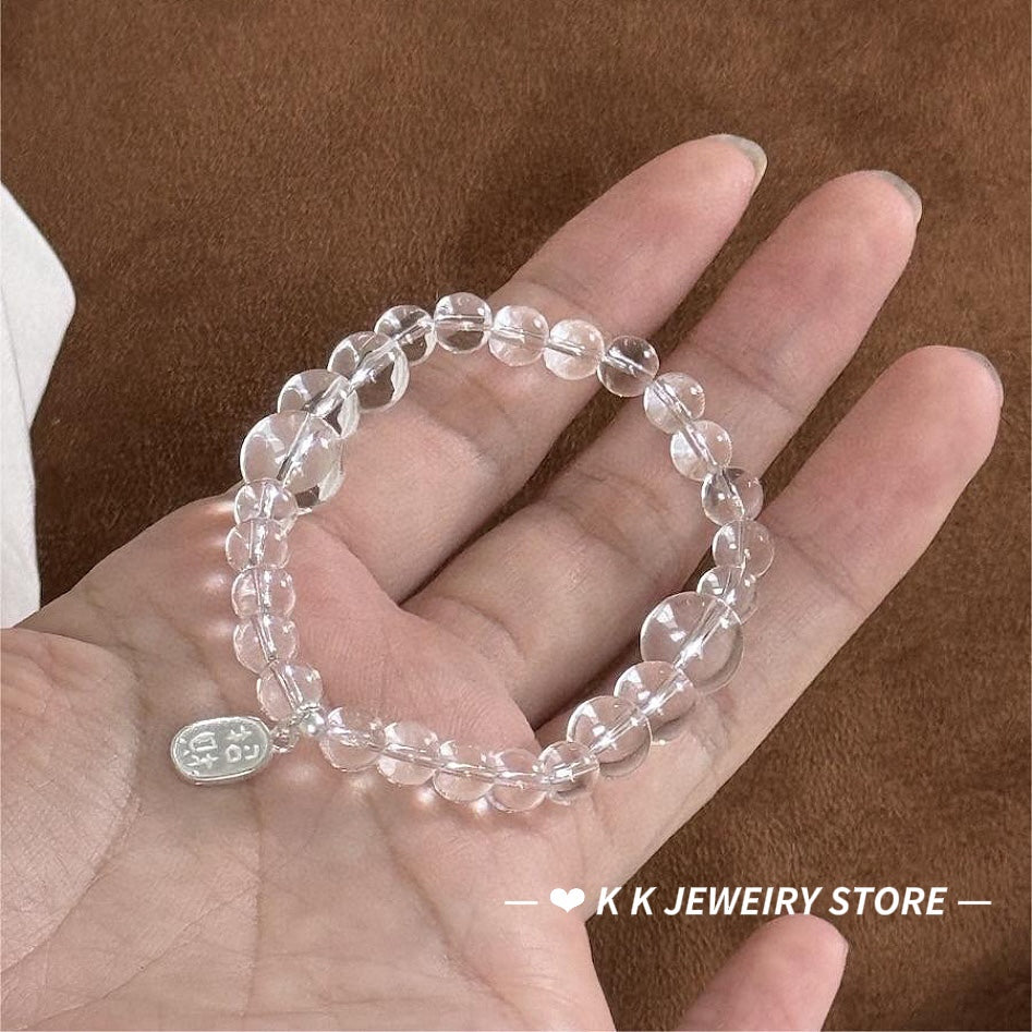 Chinese natural white crystal beckoning bracelet