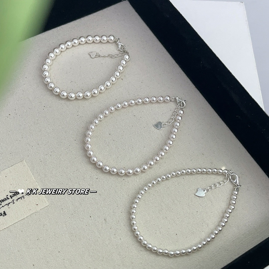 925 Silver Millet Beads Pearl Bracelet