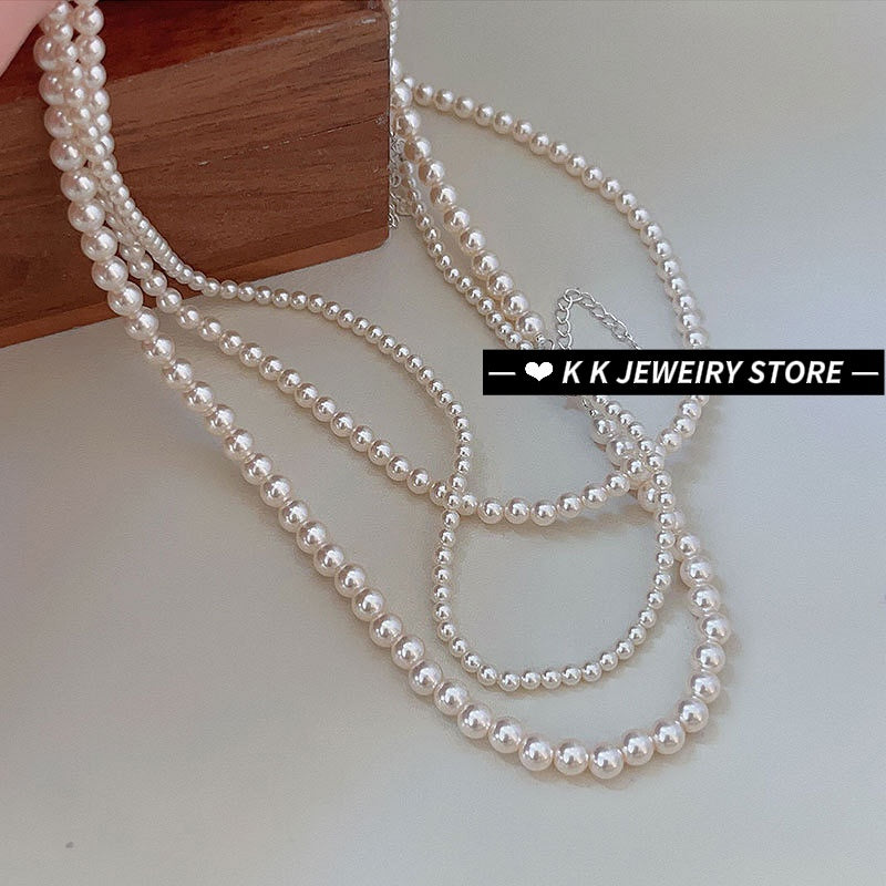 Super textured!! Faux pearl necklace~