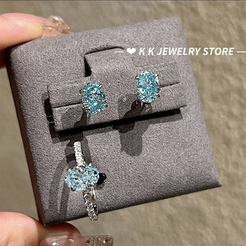 S925 Silver 6*8mm High Carbon Diamond Earrings