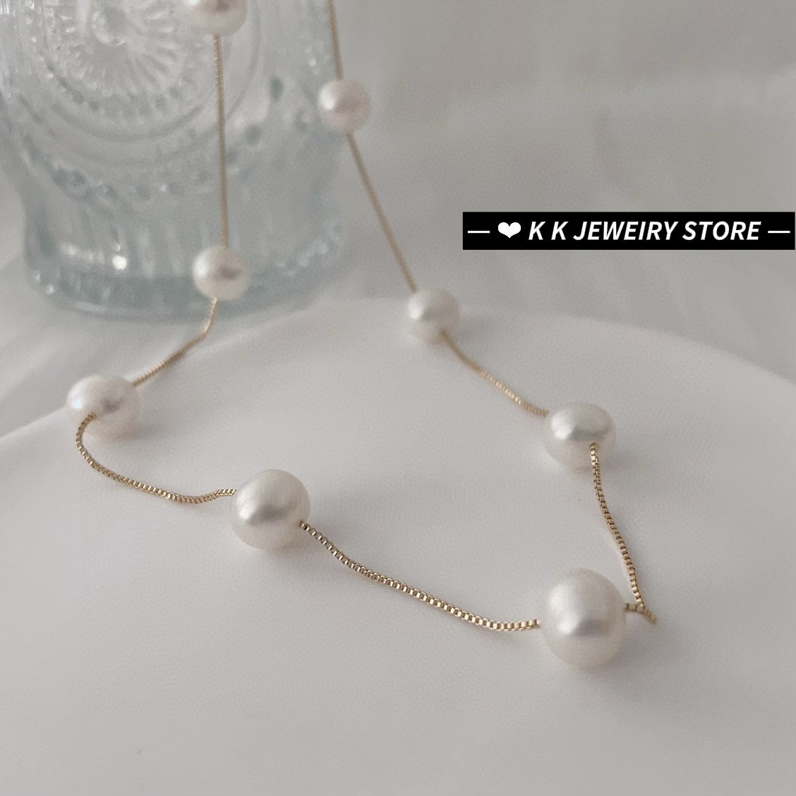 Natural freshwater pearl starry clavicle chain