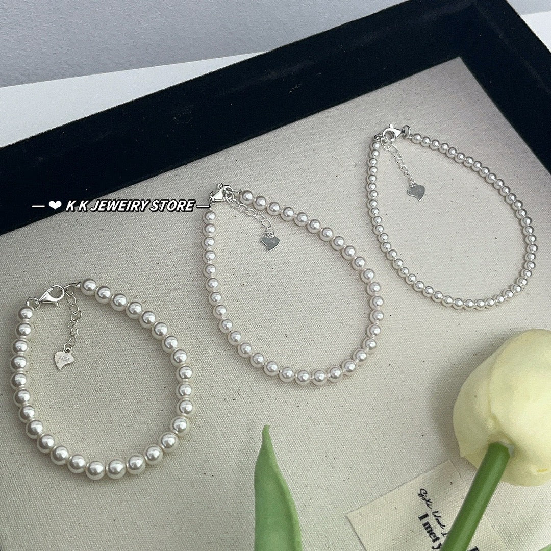 925 Silver Millet Beads Pearl Bracelet