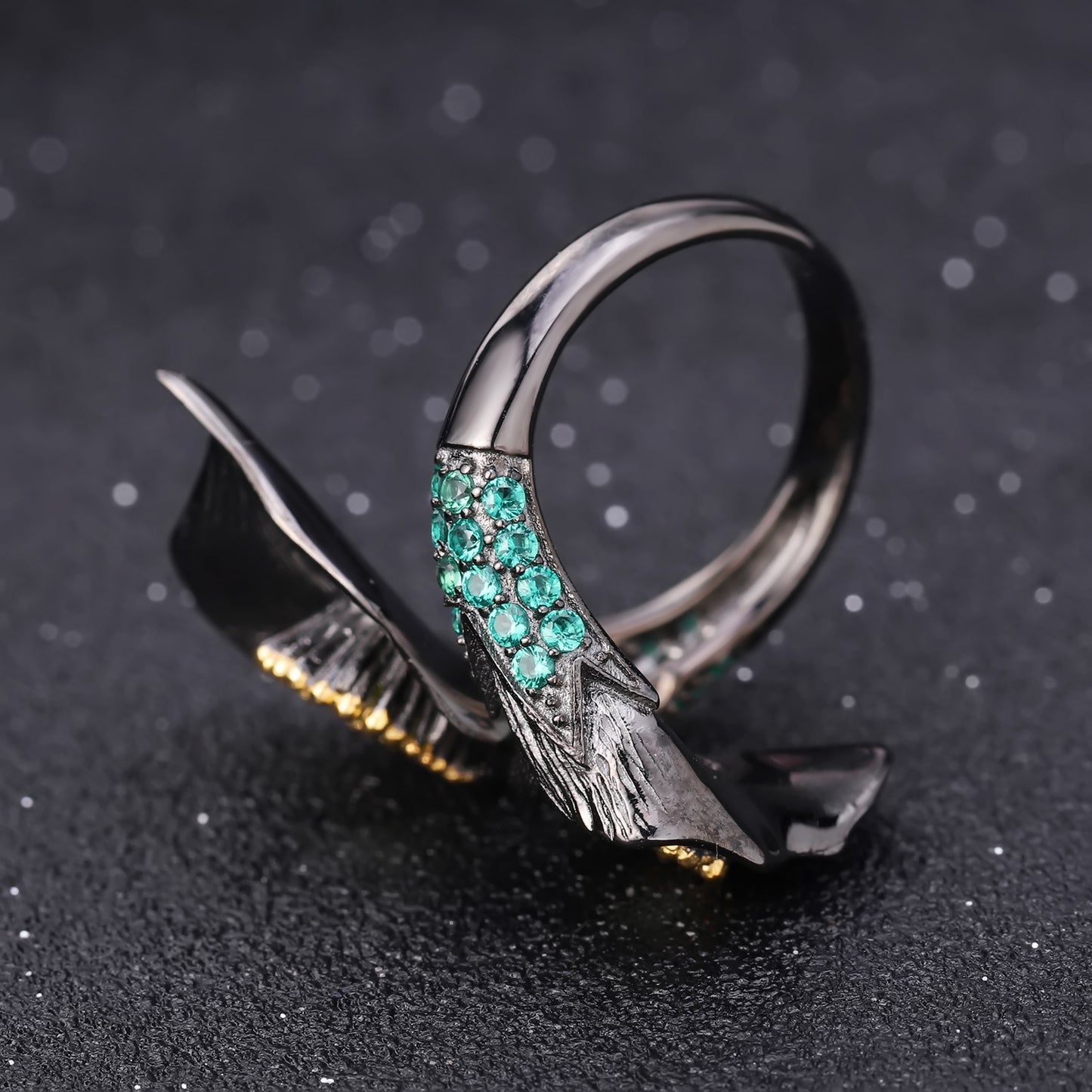 Designer! 925 Silver Natural Wind Natural Colored Gemstone Italian Craft Jewelry Ring