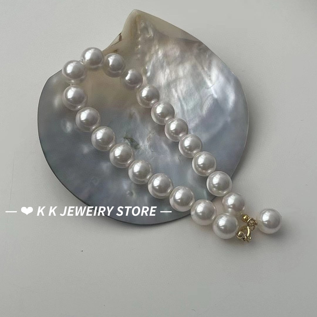 925 silver faux pearl simple bracelet