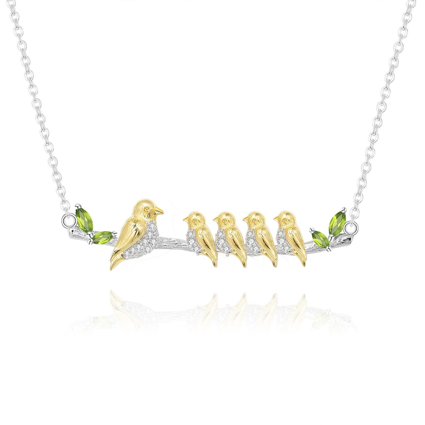 Designer! 925 Silver Natural Gemstone Bird Design Necklace