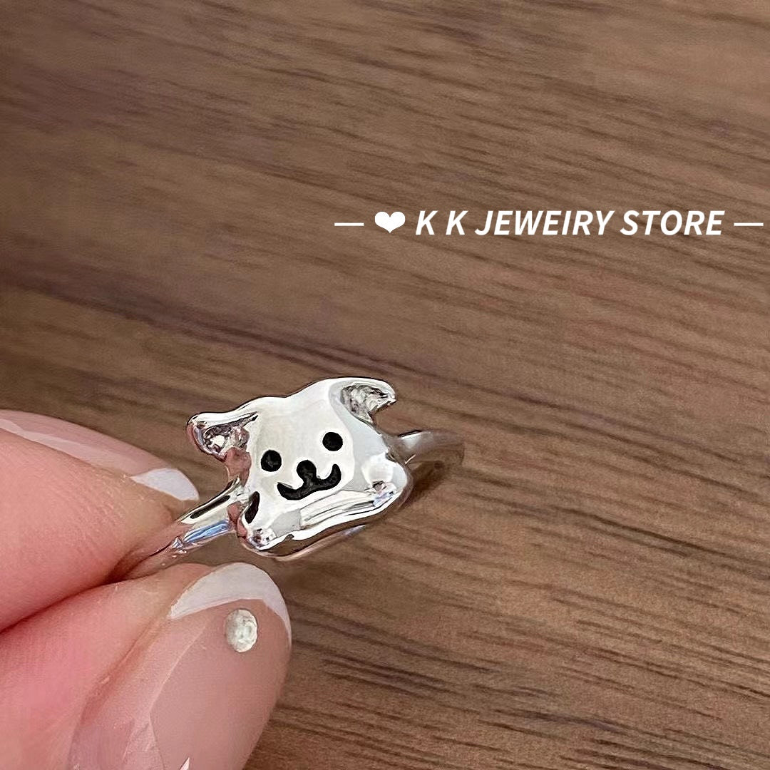 925 Silver Cartoon Puppy Ring